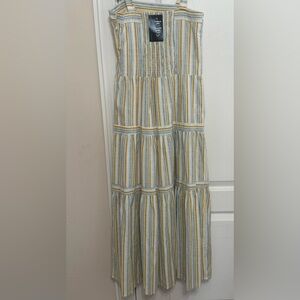 Striped Maxi Dress in Yellow and Blue